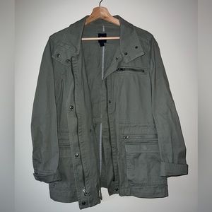 GAP Canvas Utility Jacket - Green - Size Large